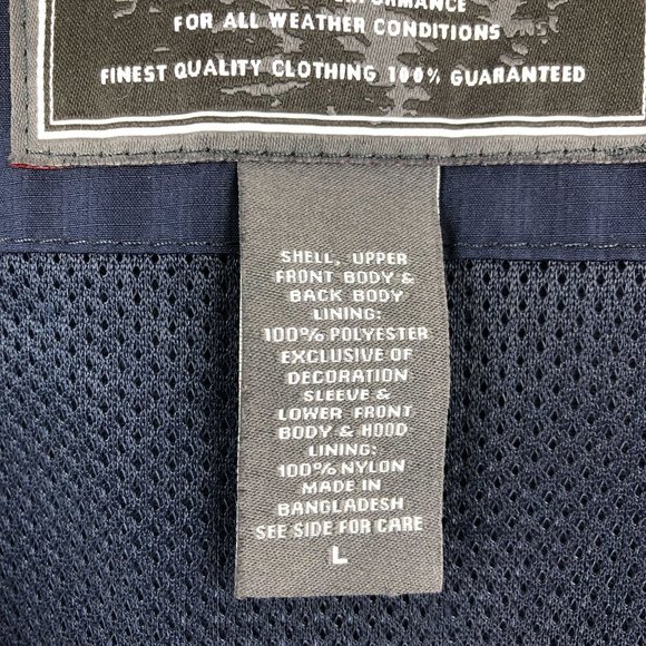 *SOLD* Eddie Bauer Men's Large Weather Edge Waterproof Blue Long Sleeve Jacket - Picture 12 of 13